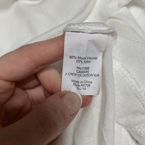 j crew womens solid white short sleeve top t shirt xs - Picture 4 of 4